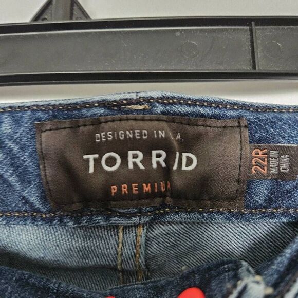 Torrid Distressed‎ Skinny High Rise Jeans Womens sz 22R - Picture 3 of 5